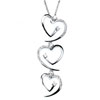 Three Dropped Heart Pendant With Blue Luster Diamonds